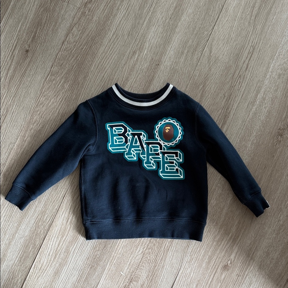 Bape Kids Navy Sweatshirt with Logo